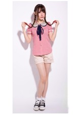 Розовая блузка HighSchoolJapanStyle